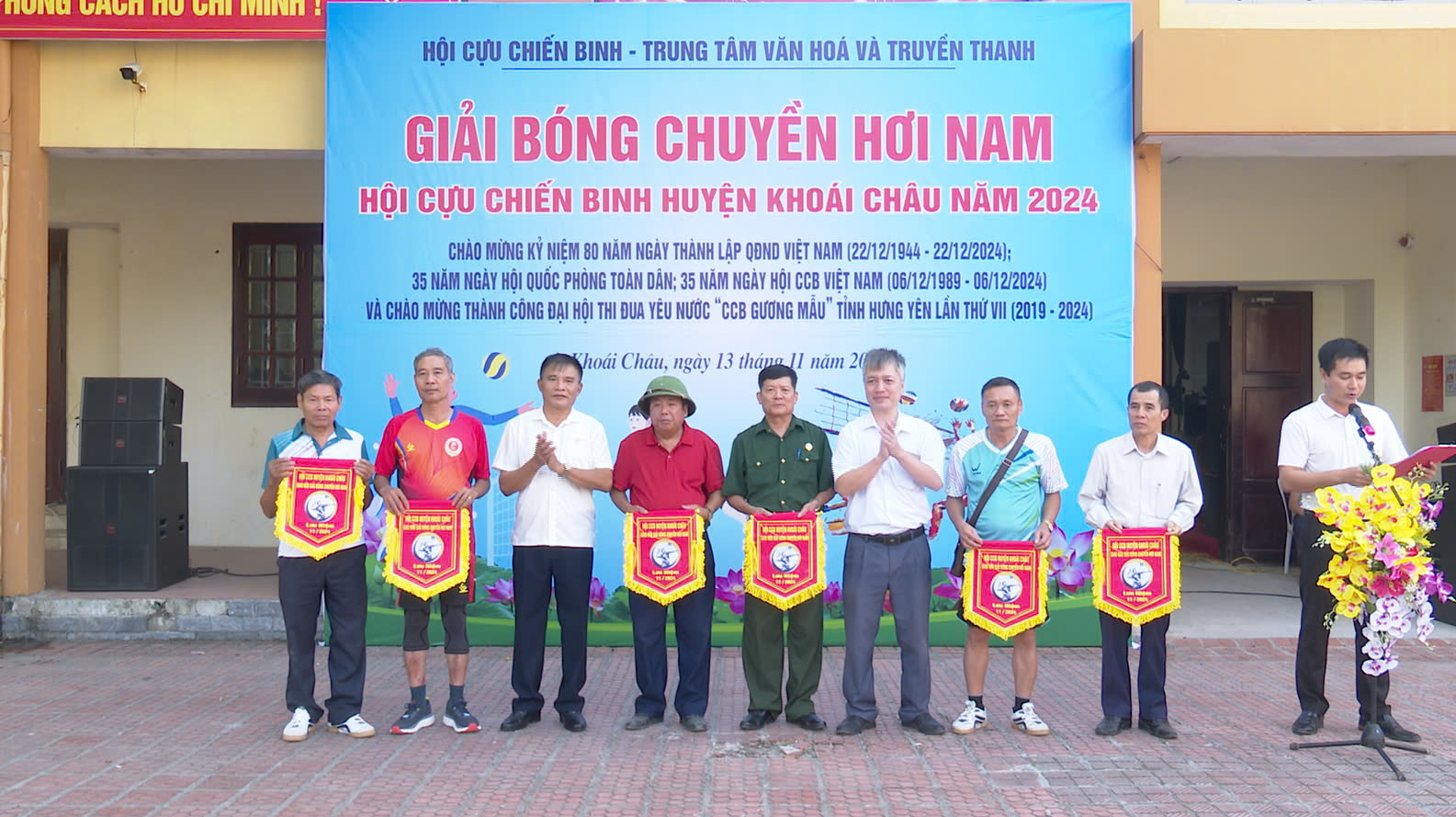 Hội Cựu chiến binh huyện tổ chức Giải Bóng chuyền hơi nam năm 2024