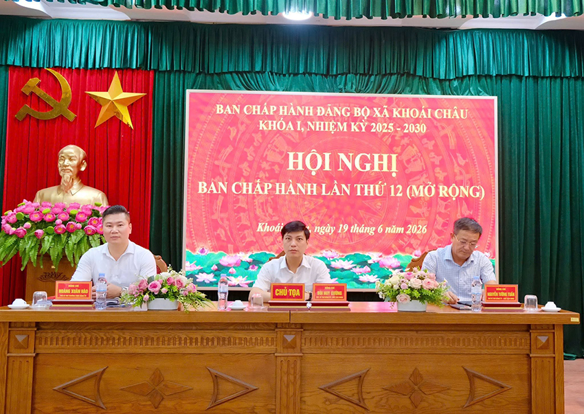 XÃ KHOÁI CHÂU TỔ CHỨC HỘI NGHỊ BAN CHẤP HÀNH ĐẢNG BỘ XÃ LẦN THỨ 12 (MỞ RỘNG)