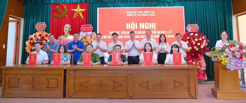 Xã Khoái Châu ra mắt mô hình “Dân vận khéo 1+10” và mô hình “Chính quyền phục vụ người dân, doanh nghiệp”