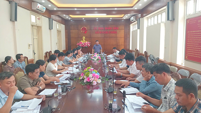 XÃ KHOÁI CHÂU TỔ CHỨC HỘI NGHỊ TRIỂN KHAI CHIẾN DỊCH 90 NGÀY LÀM SẠCH, LÀM GIÀU, CHUẨN HÓA DỮ LIỆU CỦA 12 CƠ SỞ DỮ LIỆU CHUYÊN NGÀNH Y TẾ