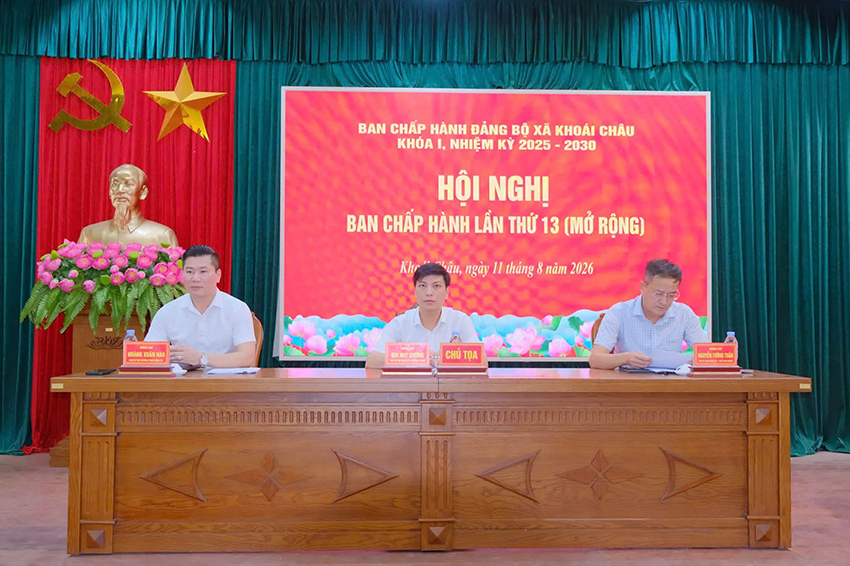 ĐẢNG BỘ XÃ KHOÁI CHÂU TỔ CHỨC HỘI NGHỊ BAN CHẤP HÀNH LẦN THỨ 13 (MỞ RỘNG)