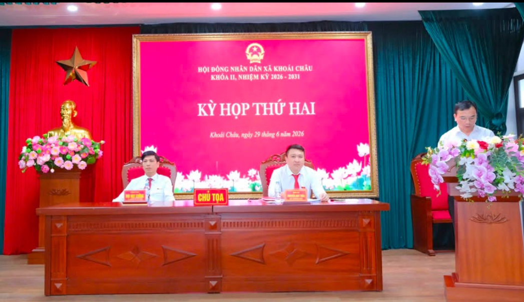 XÃ KHOÁI CHÂU TỔ CHỨC THÀNH CÔNG KỲ HỌP THỨ HAI, HĐND XÃ KHÓA II, NHIỆM KỲ 2026 – 2031