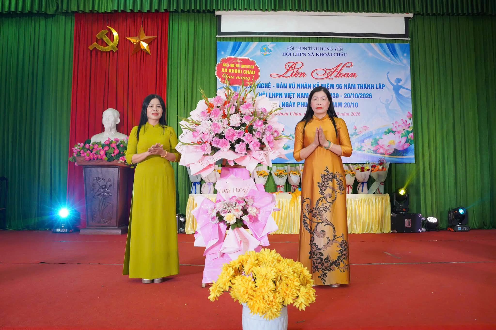 HỘI LHPN XÃ KHOÁI CHÂU TỔ CHỨC LIÊN HOAN VĂN NGHỆ, DÂN VŨ CHÀO MỪNG NGÀY PHỤ NỮ VIỆT NAM 20/10
